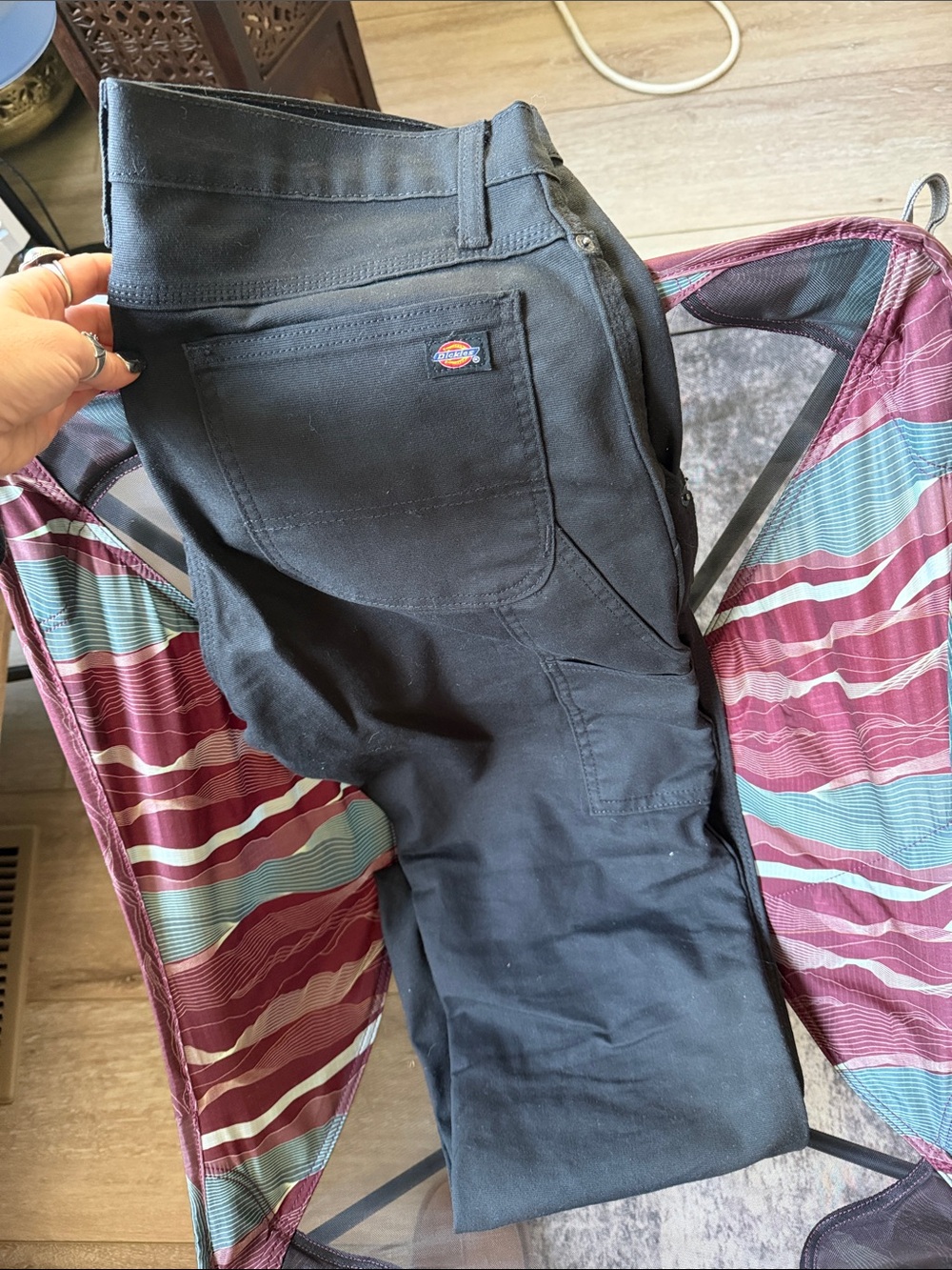 Dickies Black Carpenter Work Pants with Back Patch Pocket